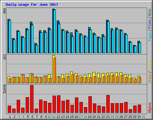 Daily usage for June 2017