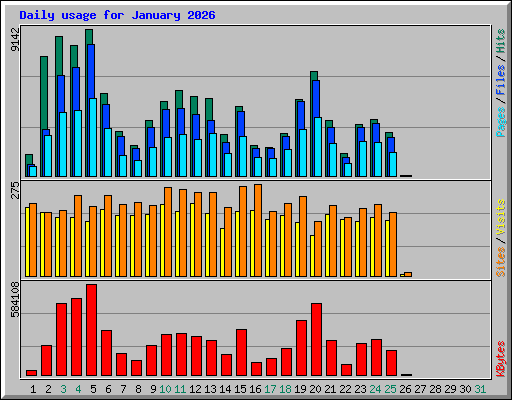 Daily usage for January 2026