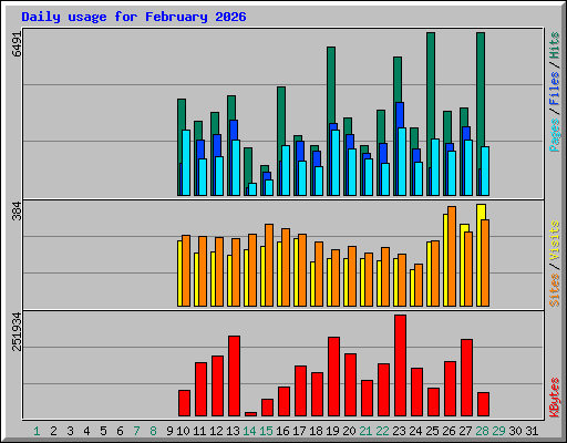 Daily usage for February 2026