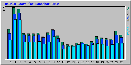 Hourly usage for December 2012