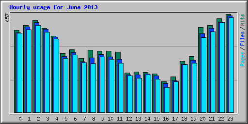 Hourly usage for June 2013