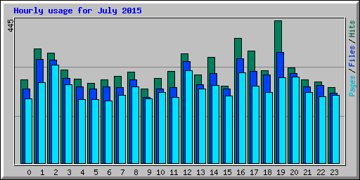 Hourly usage for July 2015