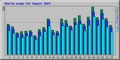 Hourly usage for August 2015