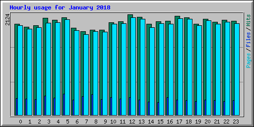 Hourly usage for January 2018