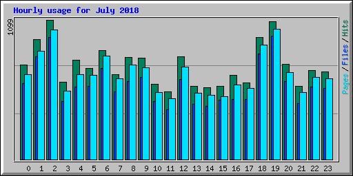 Hourly usage for July 2018