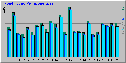 Hourly usage for August 2018