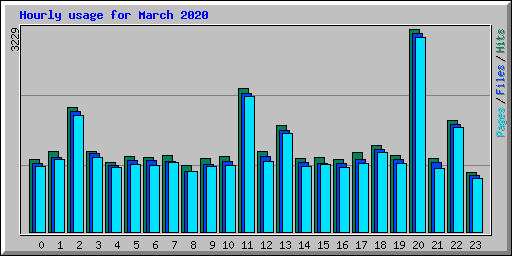 Hourly usage for March 2020