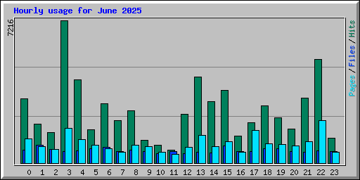 Hourly usage for June 2025